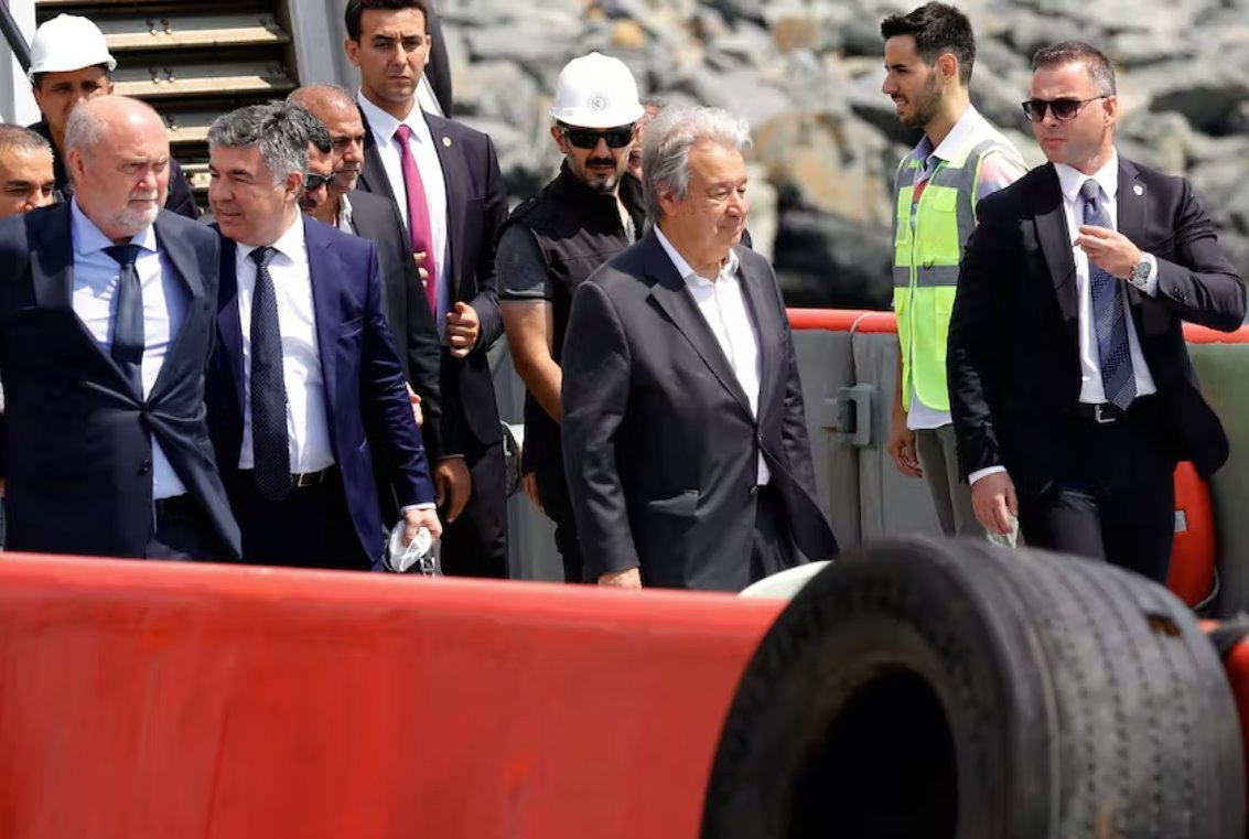 古特雷斯說聯(lián)合國(guó)與美國(guó)和歐盟合作將俄羅斯糧食推向市場(chǎng)