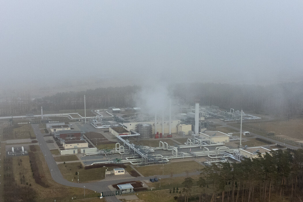 北溪天然氣管道泄漏：位于德國盧布明的北溪一號管道接收站。