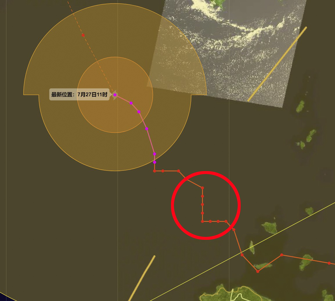 臺(tái)風(fēng)杜蘇芮路徑拐了個(gè)直角