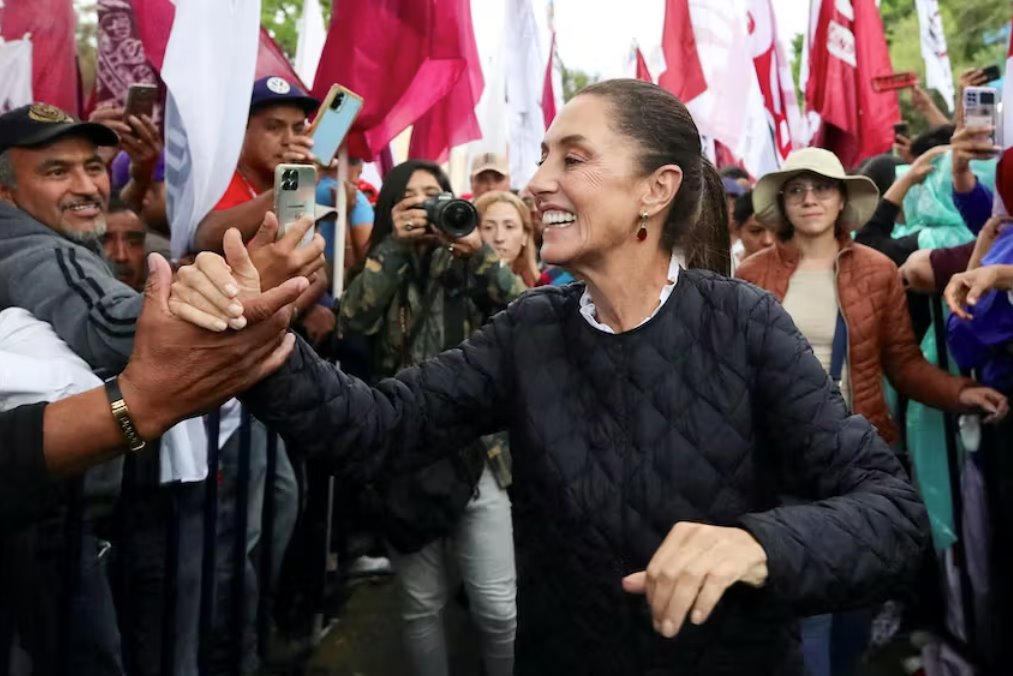 墨西哥執(zhí)政黨候選人希因鮑姆民意調(diào)查擴大領先優(yōu)勢