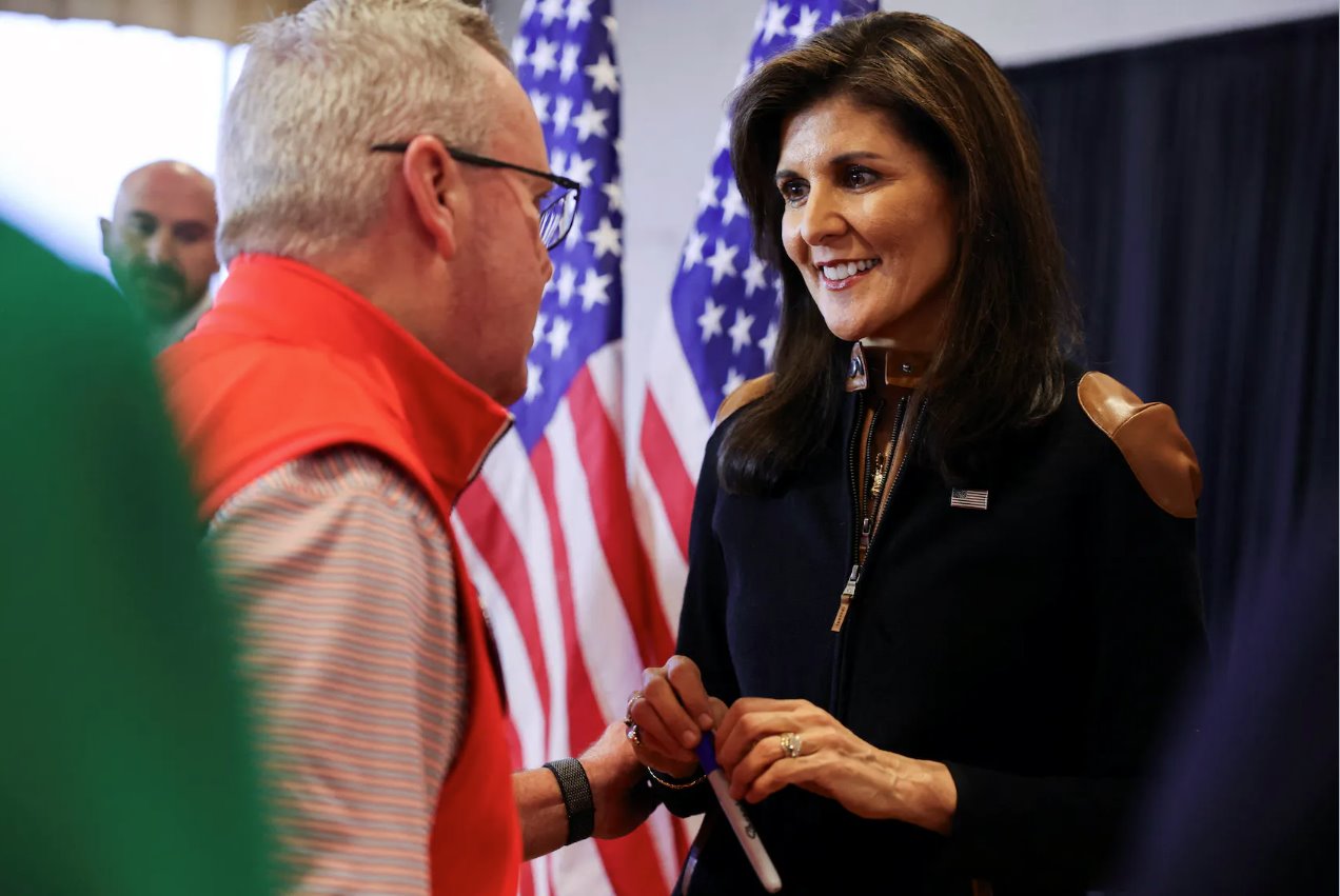 共和黨總統(tǒng)候選人、前美國(guó)駐聯(lián)合國(guó)大使尼基&middot;哈利(NikkiHaley)于2024年1月5日在美國(guó)愛荷華州得梅因進(jìn)行競(jìng)選訪問(wèn)。