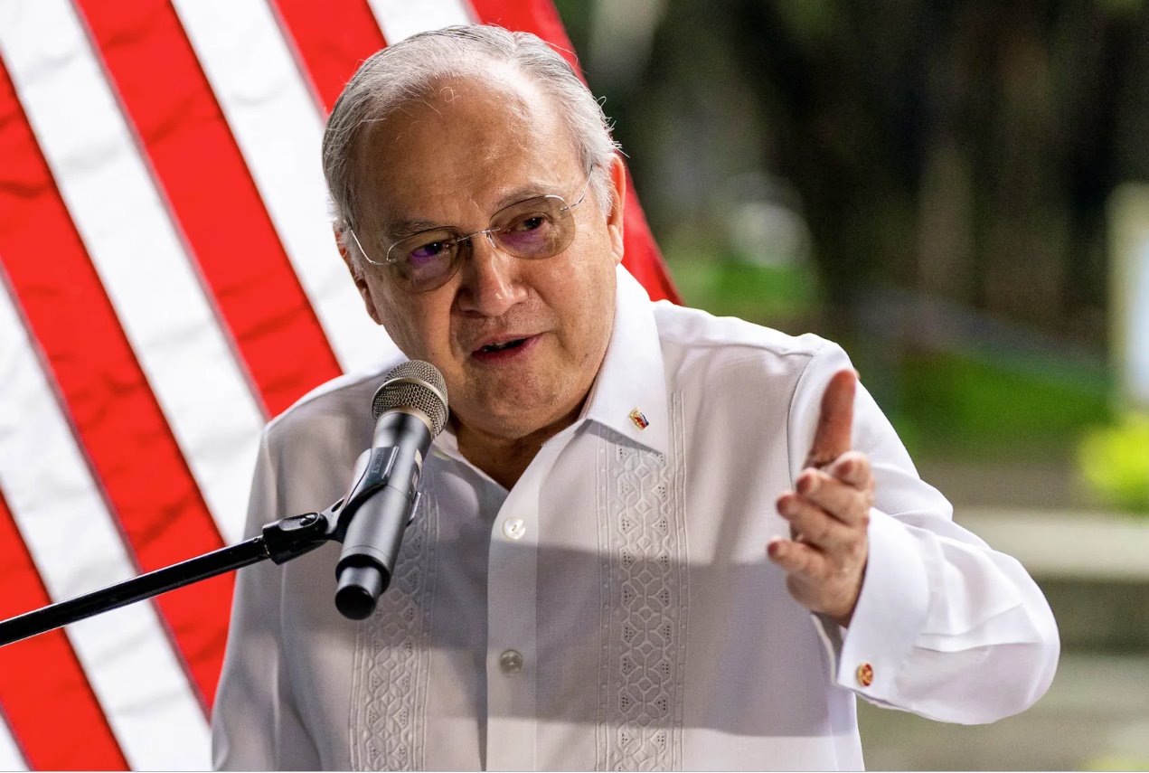 菲律賓駐美國大使JoseManuelRomualdez于2022年8月6日在菲律賓馬尼拉阿亞拉三角花園舉行的美國貿(mào)易和發(fā)展署海上風(fēng)電撥款簽字儀式上發(fā)表講話。