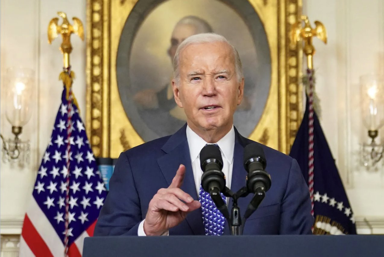 美國總統(tǒng)喬&middot;拜登于2024年2月8日在美國華盛頓白宮發(fā)表講話。