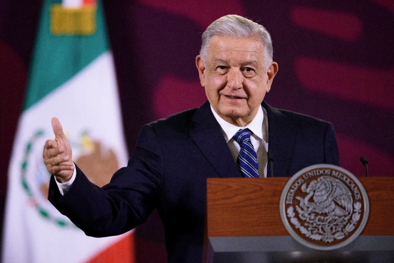 墨西哥總統(tǒng)安德烈斯&middot;曼努埃爾&middot;洛佩斯&middot;奧夫拉多爾于2024年3月20日在墨西哥墨西哥城國(guó)家宮舉行的例行新聞發(fā)布會(huì)上發(fā)表講話。