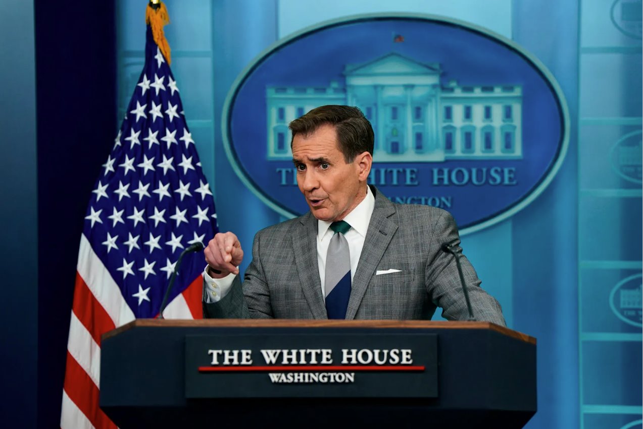 白宮國(guó)家安全通訊顧問(wèn)約翰&middot;柯比于2024年4月15日在美國(guó)華盛頓白宮舉行的新聞發(fā)布會(huì)上發(fā)表講話。