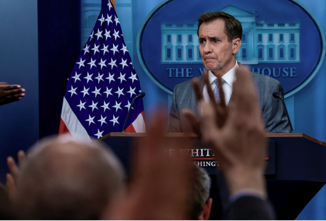 美國(guó)國(guó)家安全委員會(huì)戰(zhàn)略傳播協(xié)調(diào)員約翰&middot;柯比于2024年4月2日在美國(guó)華盛頓白宮舉行的新聞發(fā)布會(huì)上向記者發(fā)表講話。