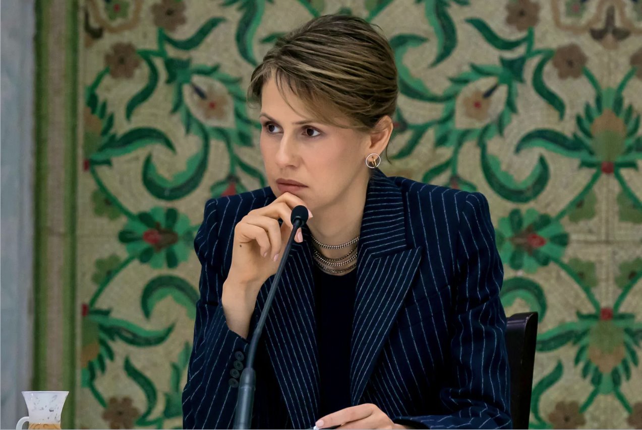 敘利亞總統(tǒng)巴沙爾&middot;阿薩德的妻子阿斯瑪&middot;阿薩德于2021年4月7日在敘利亞大馬士革會見人道主義和商業(yè)團(tuán)體。