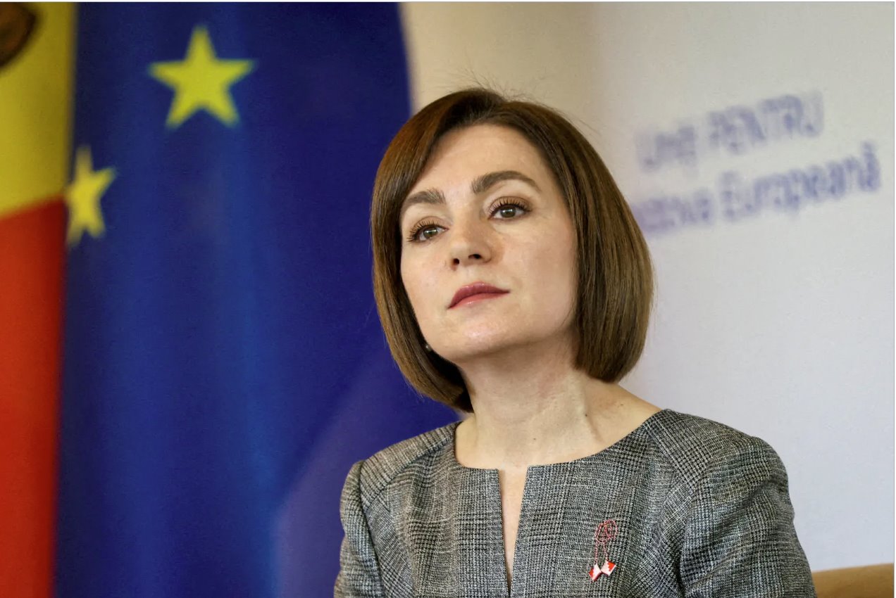摩爾多瓦總統(tǒng)馬亞&middot;桑杜出席2024年3月18日在摩爾多瓦基希訥烏舉行的新聞發(fā)布會。