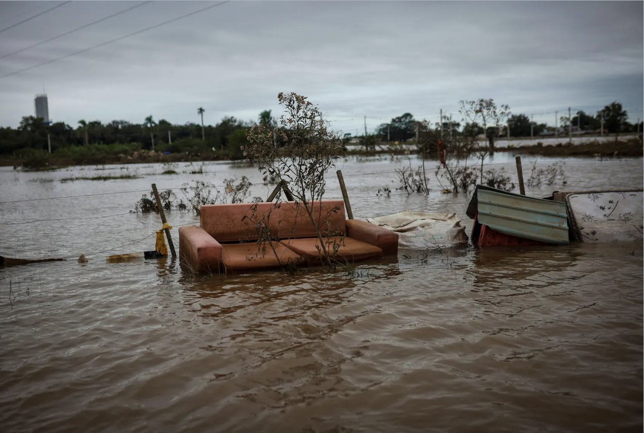 2024年5月10日，巴西南里奧格蘭德州埃爾多拉多洪水期間。