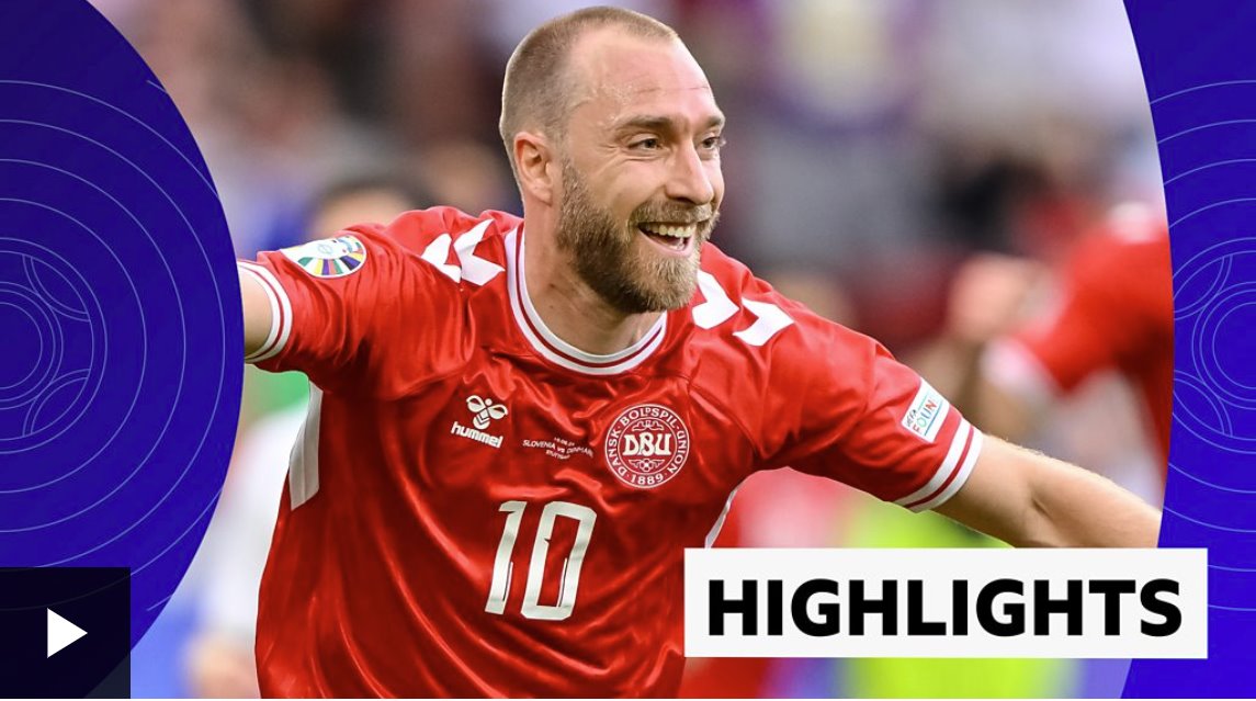 克里斯蒂安&middot;埃里克森為丹麥隊攻入一球后，斯洛文尼亞隊獲得一分