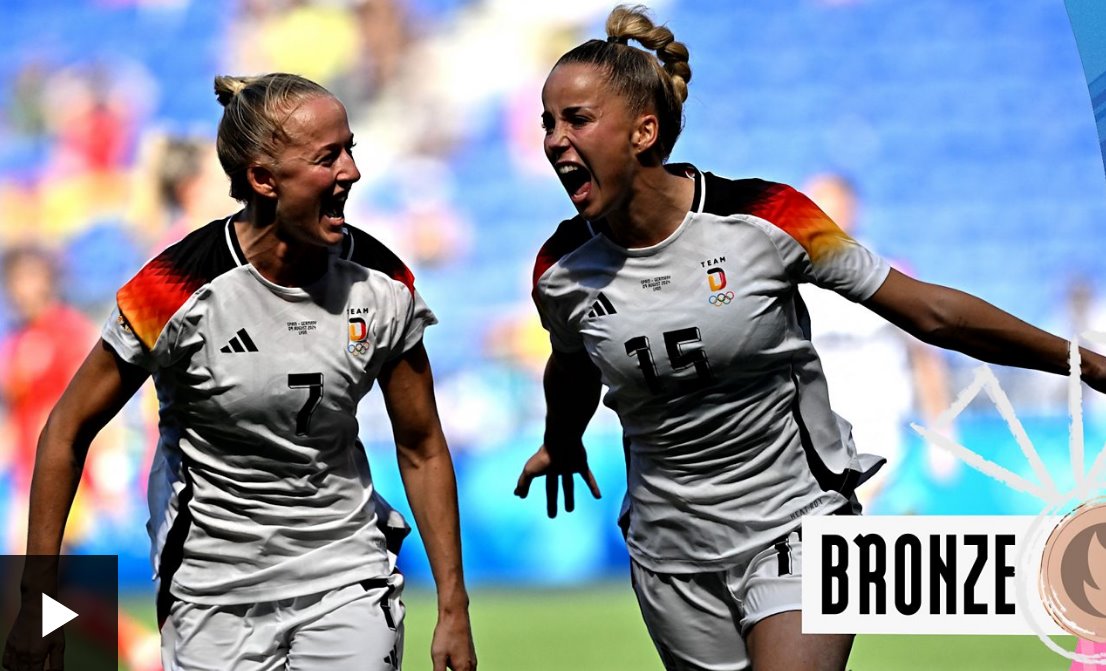 奧運會女子足球銅牌戰(zhàn)德國隊1-0西班牙