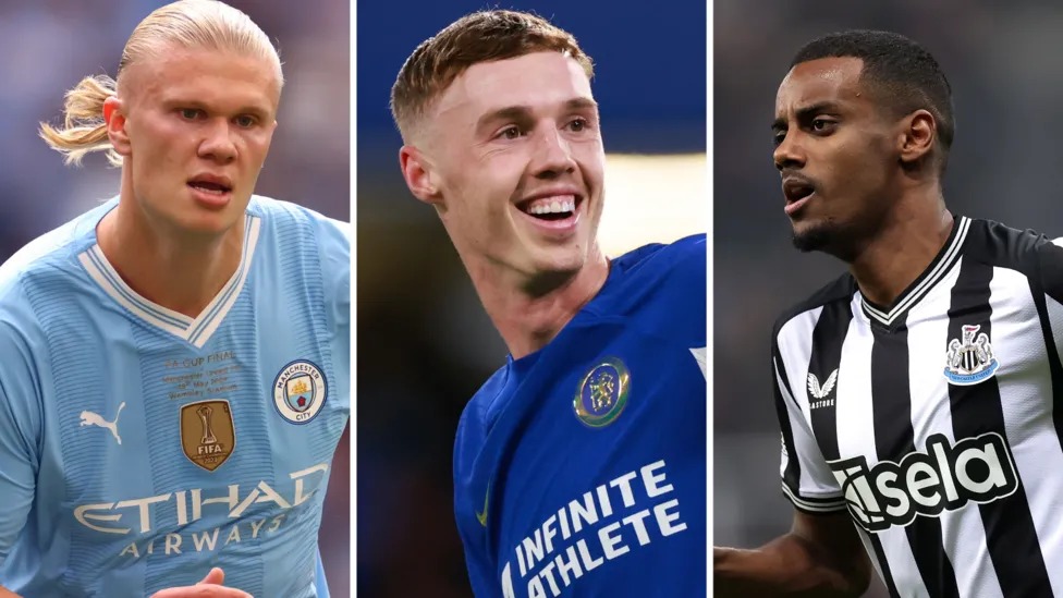 （從左到右）埃爾林&middot;哈蘭德、科爾&middot;帕爾默和亞歷山大&middot;伊薩克