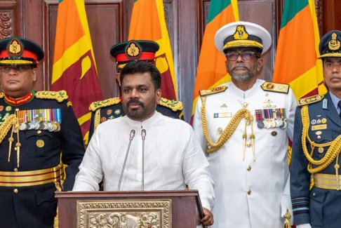 斯里蘭卡新總統(tǒng)阿努拉·庫馬拉·迪薩納亞克宣誓就職