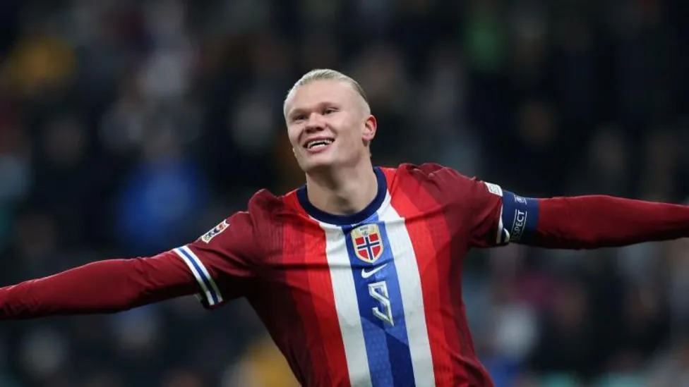 埃爾林&middot;哈蘭德為挪威隊(duì)出場(chǎng)38次，攻入35球