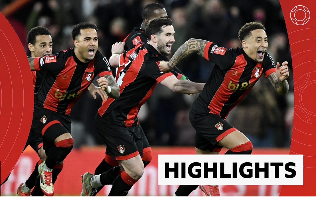 伯恩茅斯在一場多事的比賽中通過點球大戰(zhàn)擊敗了十人作戰(zhàn)的狼隊