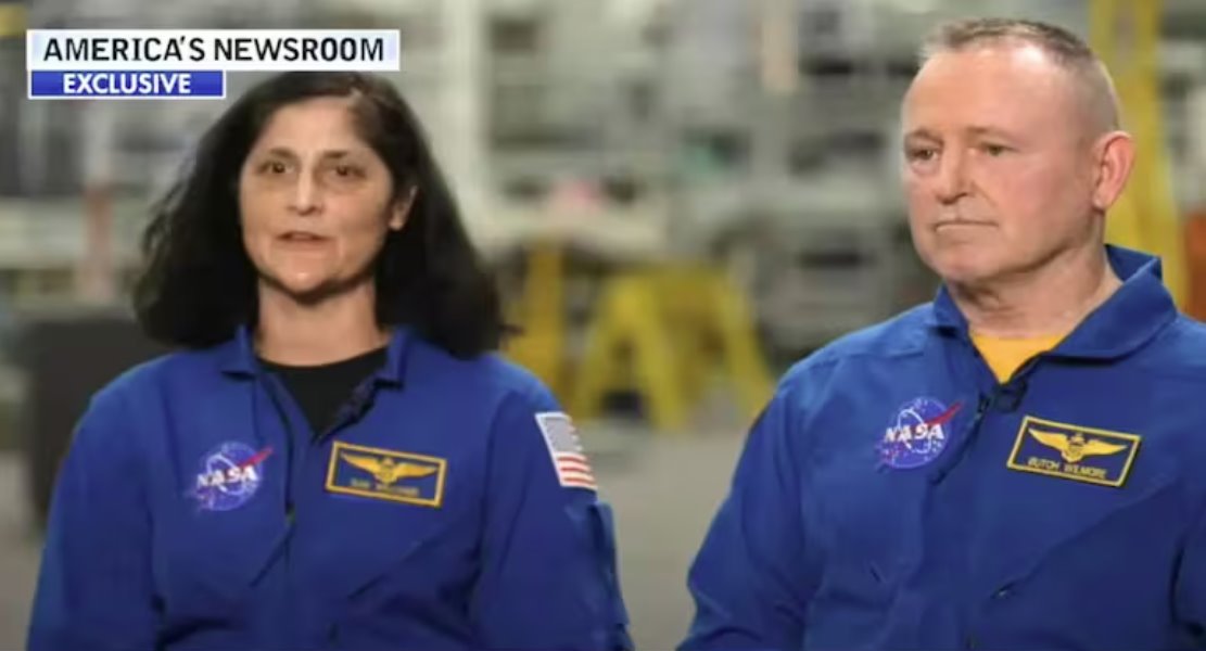 蘇尼塔&middot;威廉姆斯和布奇&middot;威爾莫爾接受?？怂剐侣劜稍L