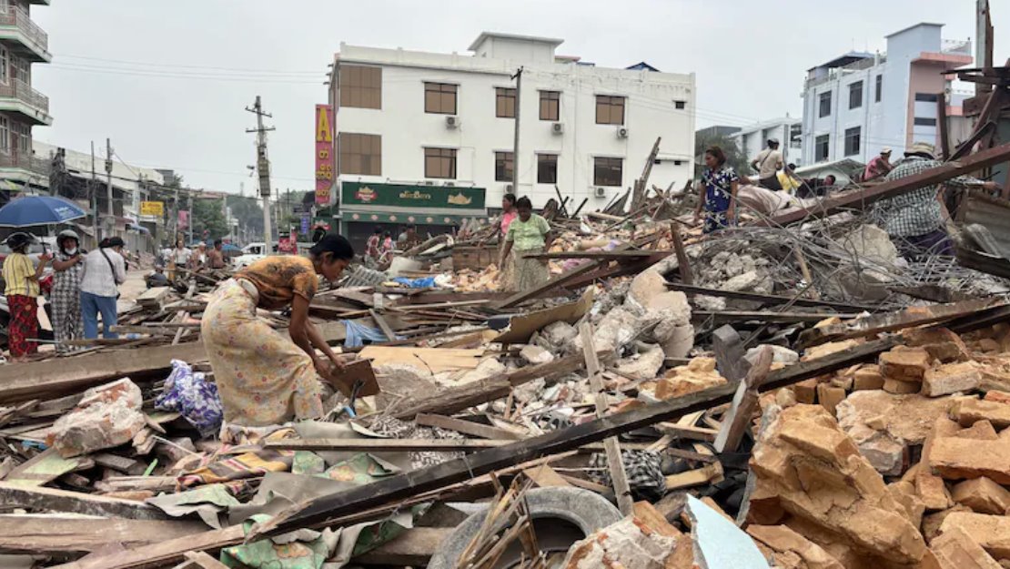 緬甸再次發(fā)生4.1級地震，救援工作仍在進行中。