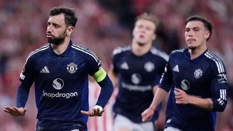 布魯諾&middot;費爾南德斯慶祝對陣曼聯(lián)的進球