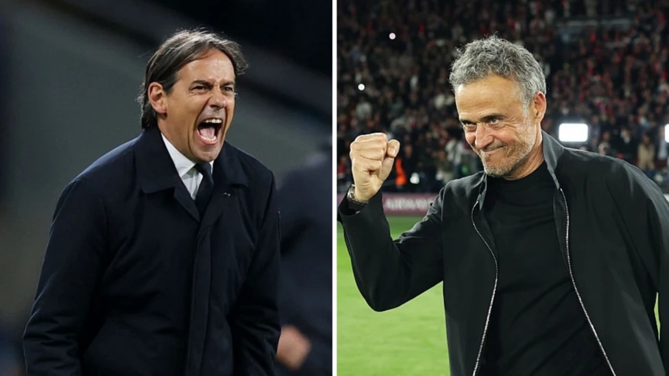 國際米蘭主帥西蒙&middot;因扎吉和巴黎圣日耳曼主帥路易斯&middot;恩里克