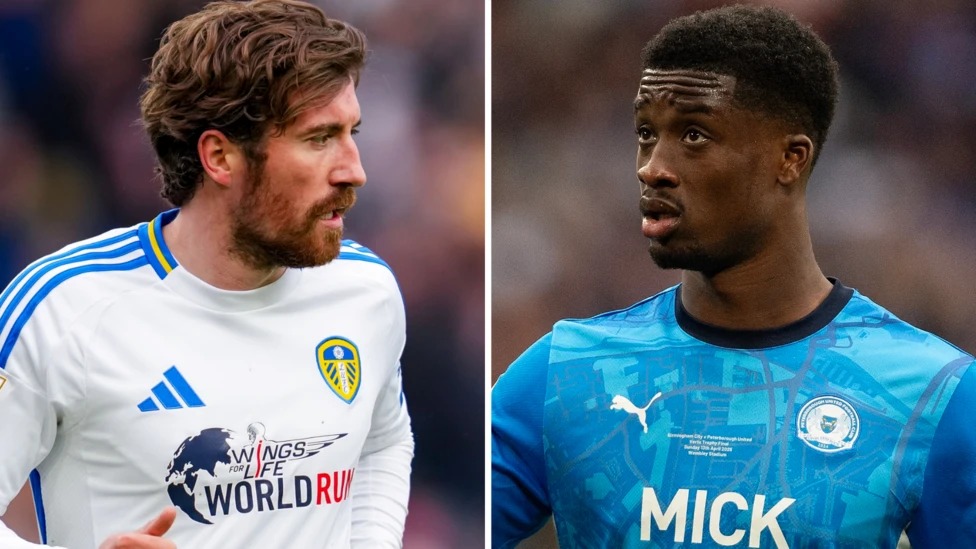 喬&middot;羅斯韋爾身著利茲聯(lián)隊球衣，埃馬紐埃爾&middot;費爾南德斯身著彼得堡聯(lián)隊球衣