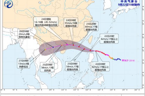 超強臺風臺風“樺加沙”路徑有變化嗎？
