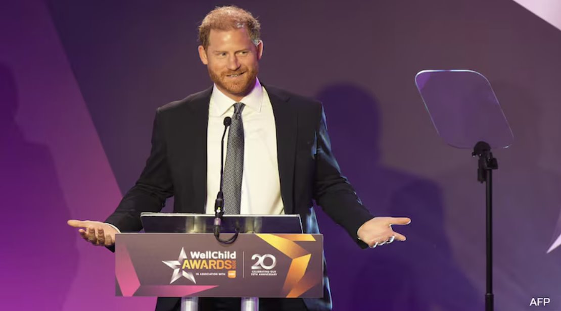 蘇塞克斯公爵哈里王子周一在倫敦舉行的年度 WellChild 頒獎典禮上發(fā)表演講