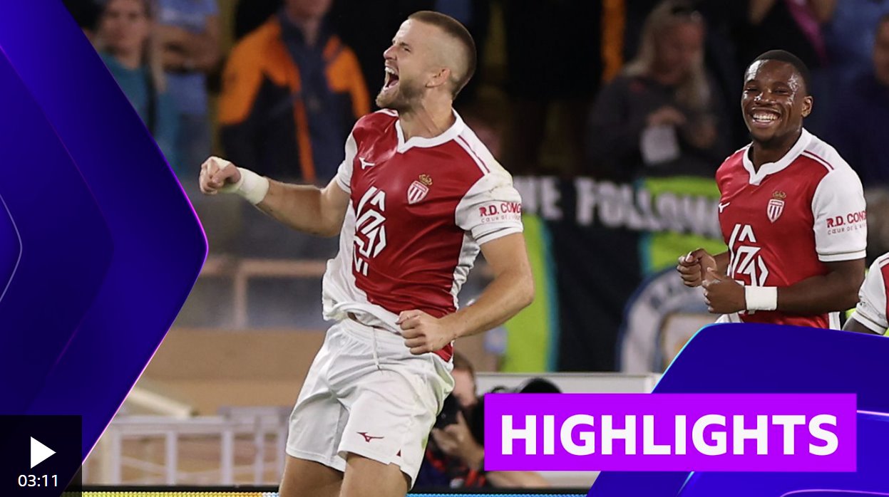 戴爾點(diǎn)球破門，摩納哥扳平比分2-2