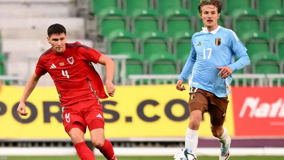 威爾士隊(duì)的埃德&middot;詹姆斯在對(duì)陣比利時(shí)隊(duì)的比賽中被罰下場(chǎng)