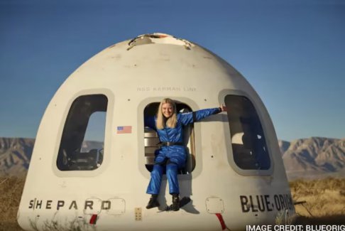 美國女工程師坐輪椅乘坐藍(lán)色起源飛船進(jìn)入太空