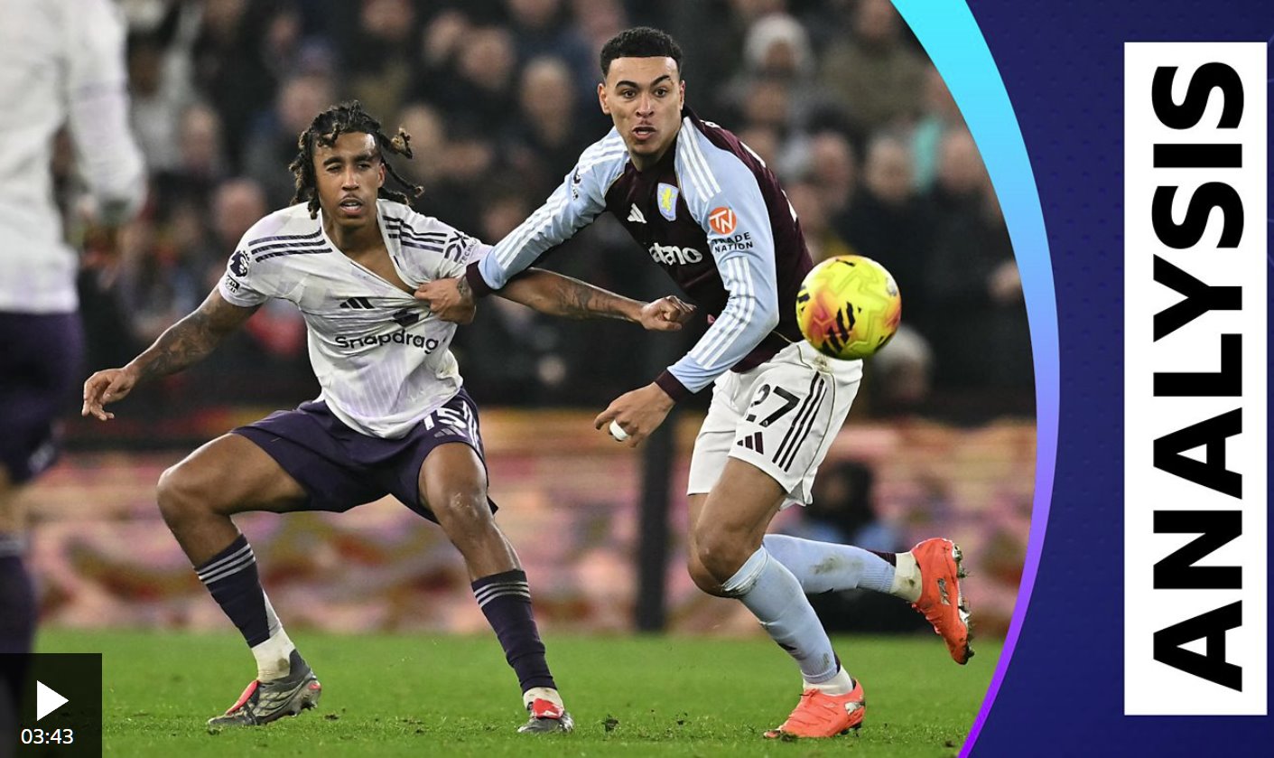 羅杰斯梅開二度，幫助阿斯頓維拉2-1曼聯(lián)