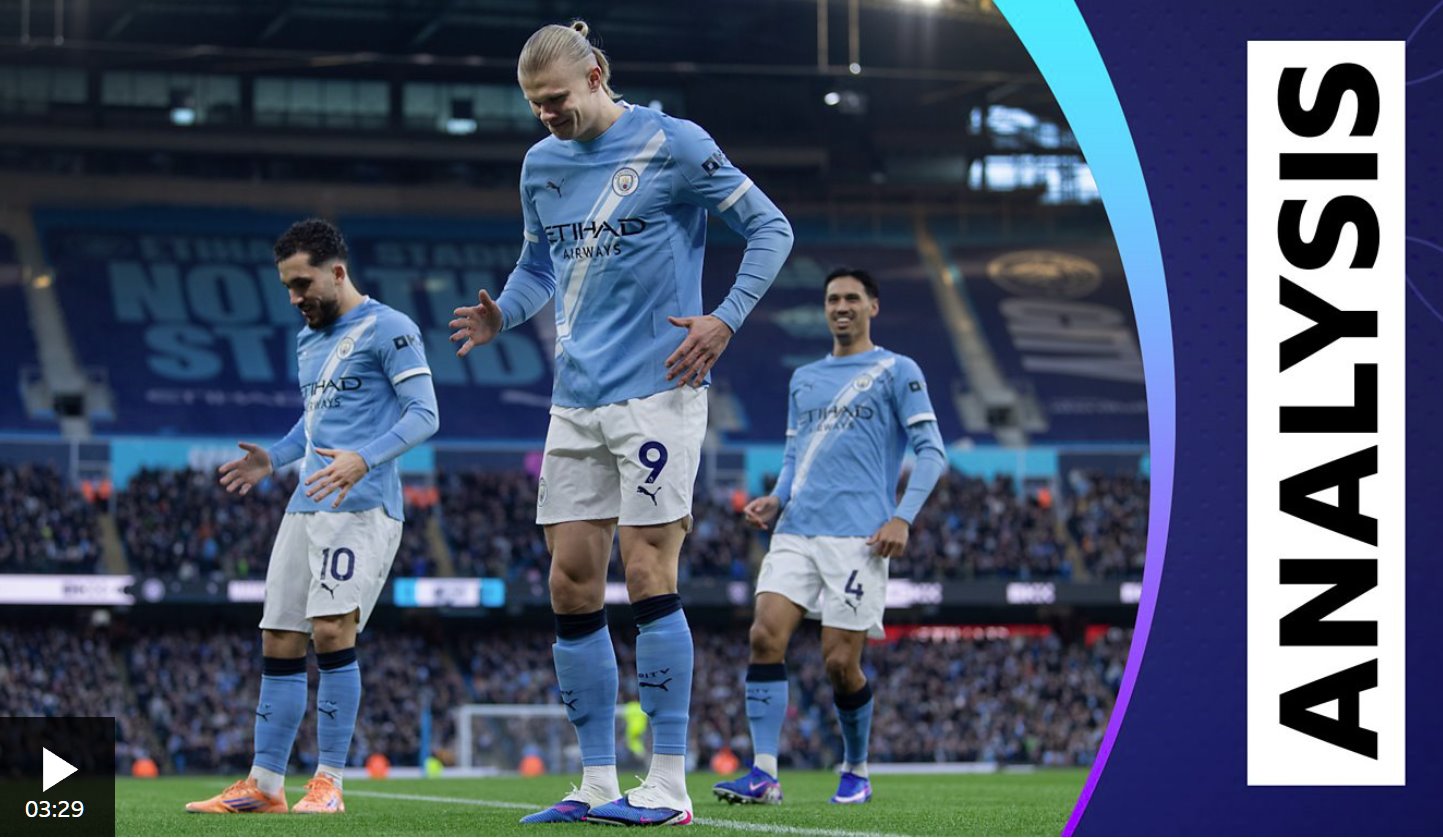 哈蘭德梅開(kāi)二度，曼城擊敗西漢姆聯(lián)