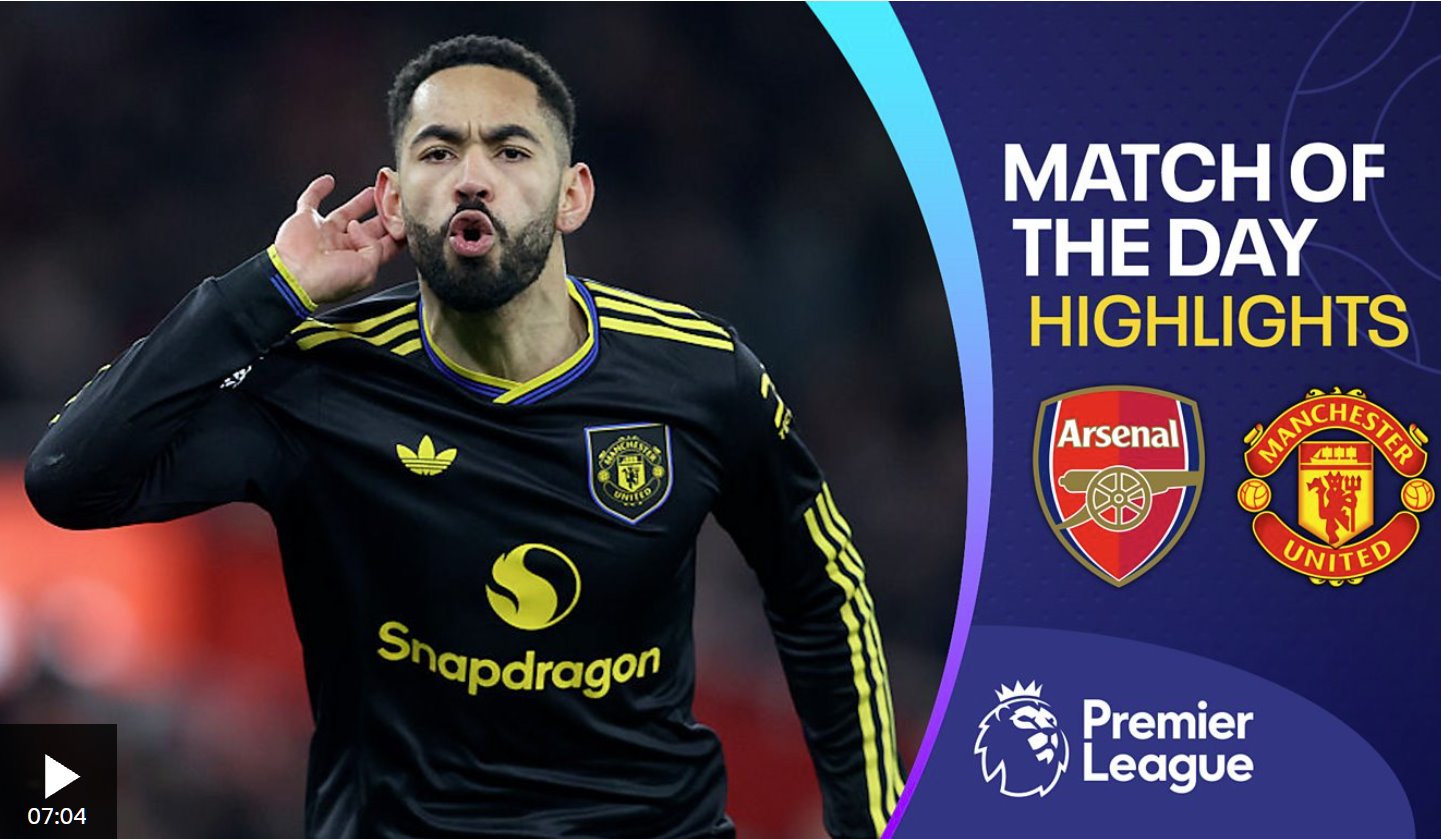 庫尼亞在比賽尾聲打入精彩絕倫的制勝球，曼聯擊敗阿森納