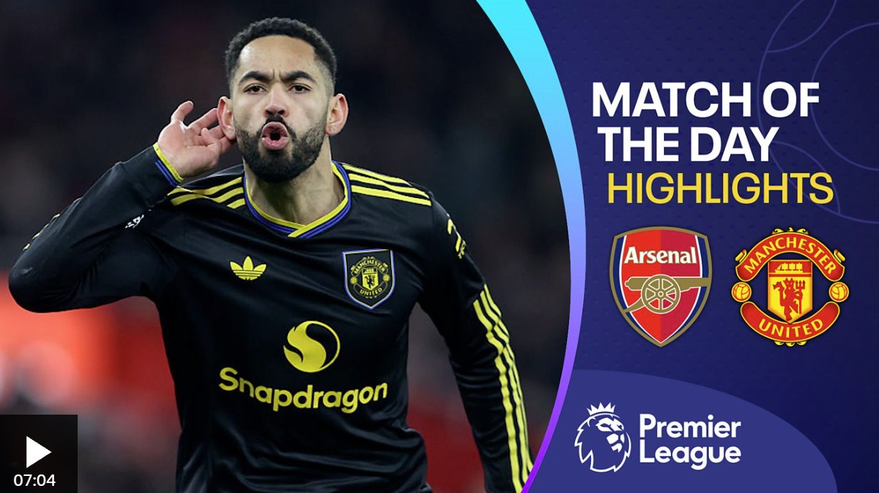 庫(kù)尼亞在比賽尾聲打入精彩絕倫的制勝球，曼聯(lián)擊敗阿森納