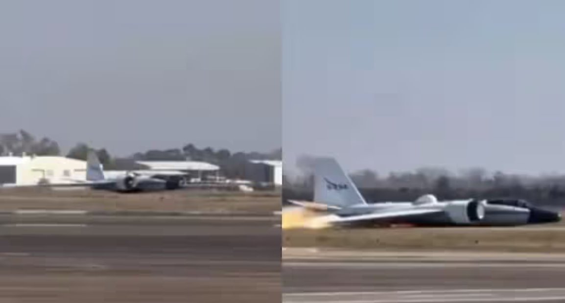 NASA 的 WB-57 高空研究飛機(jī)遭遇機(jī)械故障