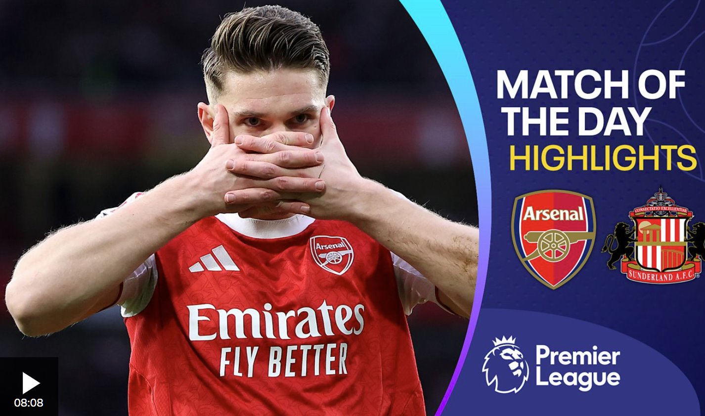 吉約克雷斯梅開二度，阿森納擊敗桑德蘭，擴(kuò)大榜首領(lǐng)先優(yōu)勢(shì)