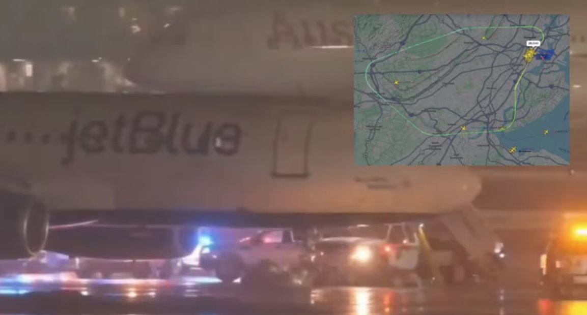 捷藍(lán)航空飛機(jī)在紐瓦克機(jī)場緊急迫降