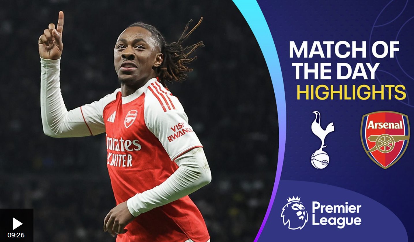 埃澤再次讓熱刺苦不堪言，領(lǐng)頭羊阿森納贏得北倫敦德比