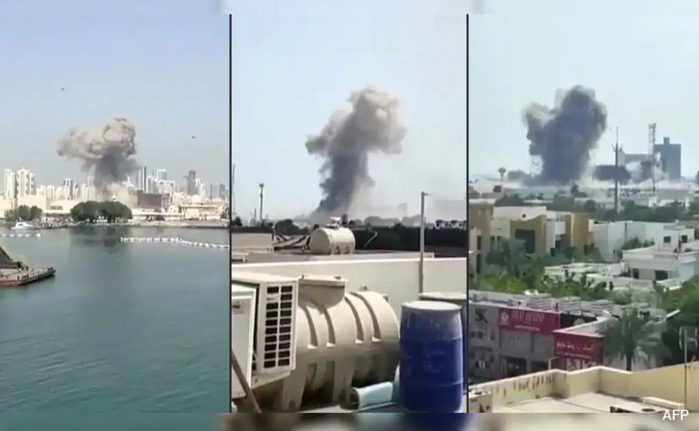 衛(wèi)星圖片顯示，美國第五艦隊(duì)駐巴林基地冒出濃煙